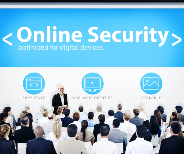 Geschäftsleute Online-Security-Präsentation — Stockfoto