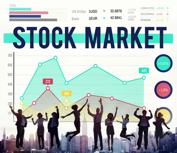 Unternehmensgruppensilhouetten — Stockfoto