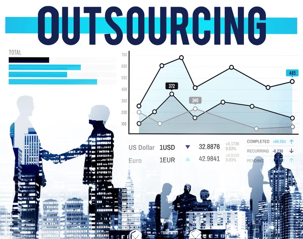 Grupo empresarial Silhouettes — Fotografia de Stock