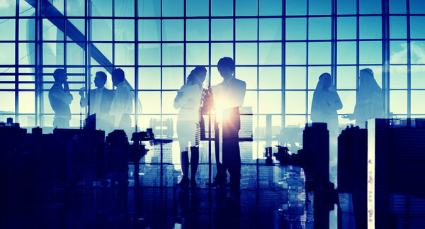Corporate and Business Concept, professional business group Silhouettes