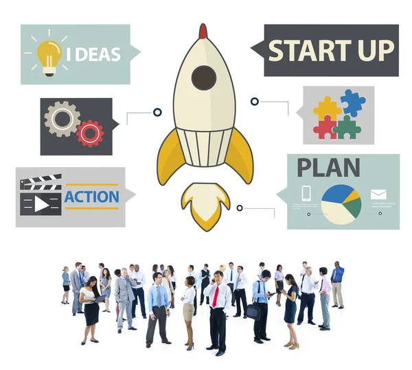 Grupo de pessoas e Startup Innovation Concept — Fotografia de Stock