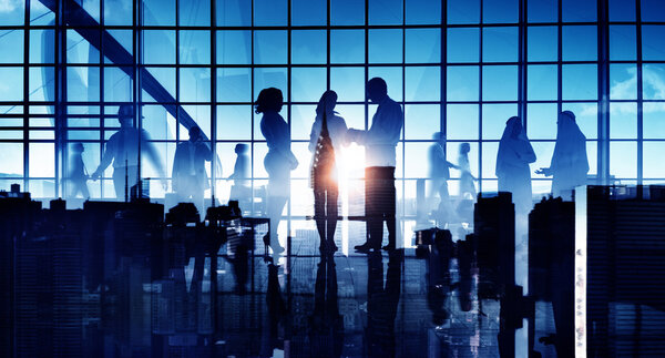 Corporate and Business Concept, professional business group Silhouettes