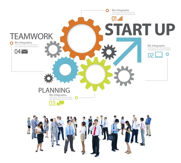 Groep van mensen uit het bedrijfsleven en strategie Teamwork Concept — Stockfoto