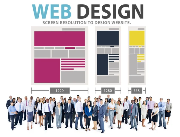Diversas personas y Diseño Web — Foto de Stock