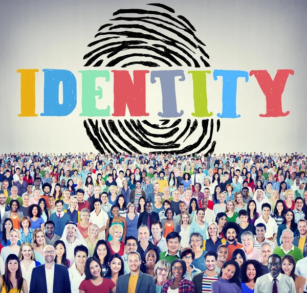 Diverse people and Finger print Identity — Stock Photo, Image