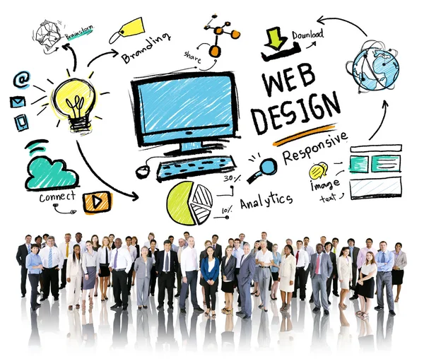 Persone diverse e Webdesign — Foto Stock