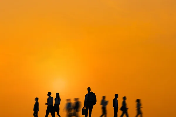 Silhouet van mensen uit het bedrijfsleven — Stockfoto