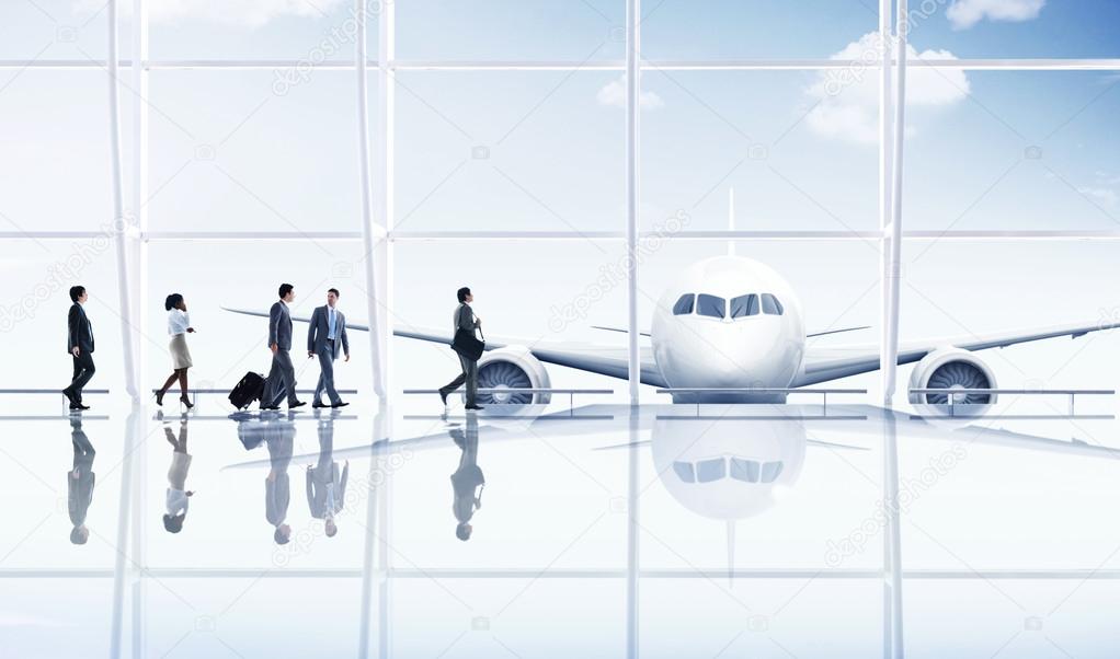 Business People traveling in Airport