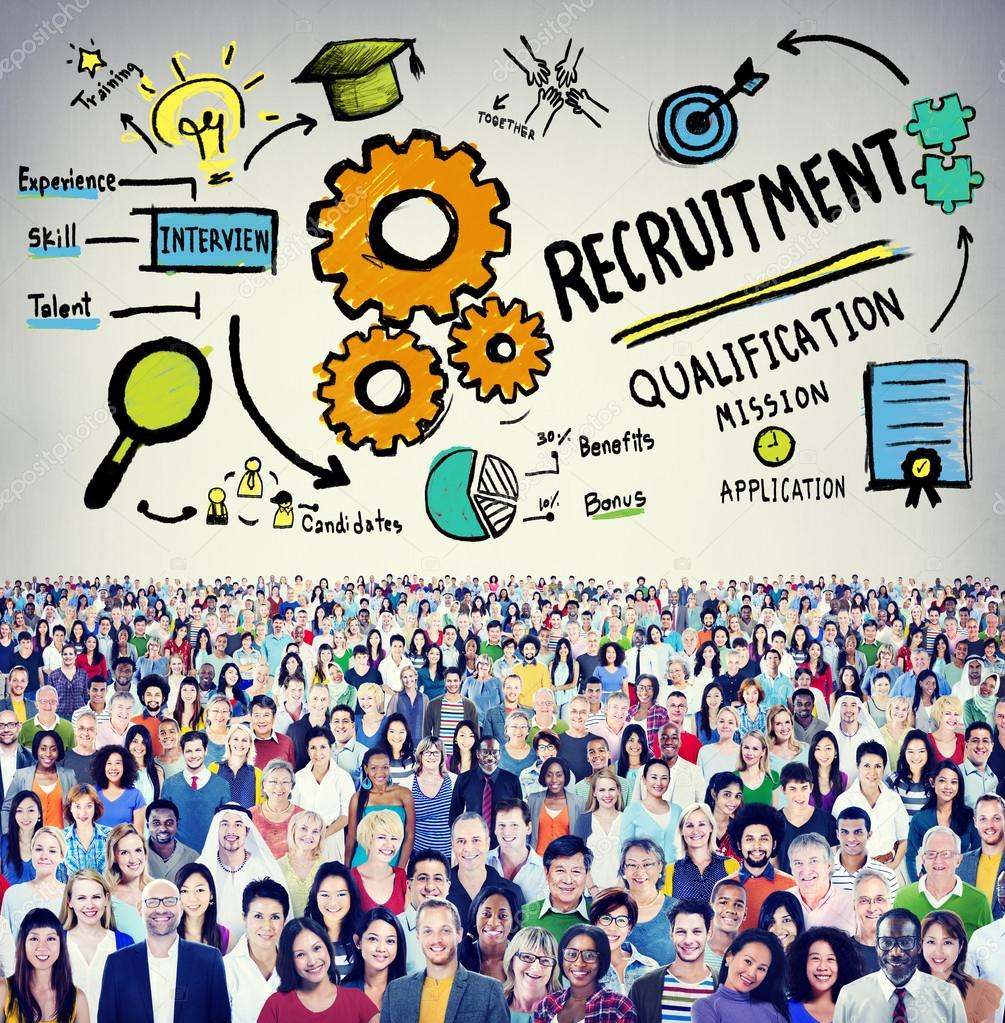 Diverse people and Recruitment Concept