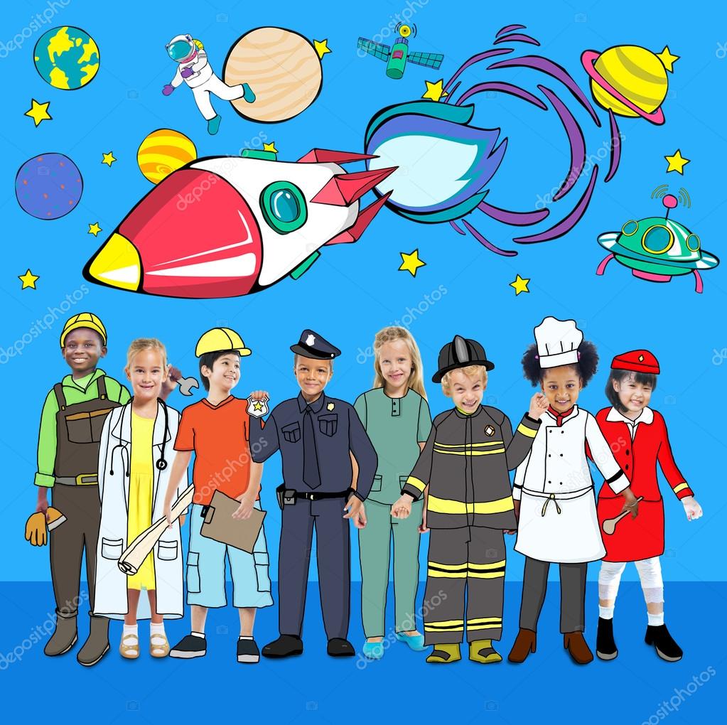 Beautiful Children and Dream Jobs Occupations — Stock Photo © Rawpixel