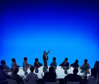 İş insanlar toplantı hoparlör