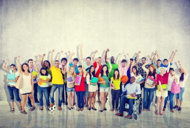 Gençler birlikte çeşitlilik