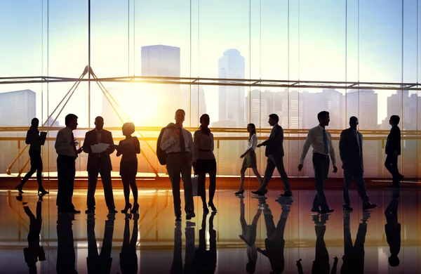 Professional business workers Silhouettes — Stock Photo, Image