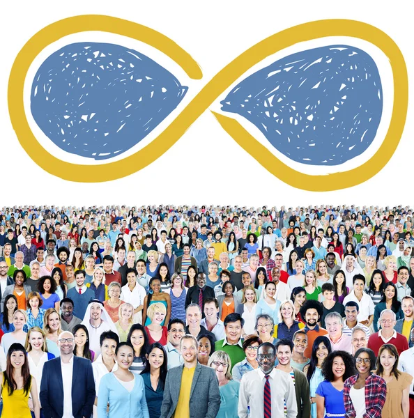 Diverse people and Infinity Eternity — Stock Photo, Image
