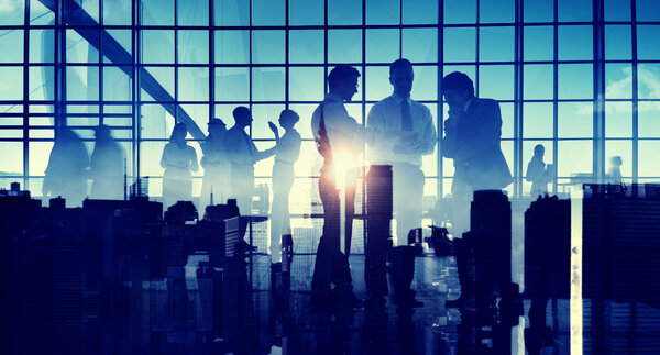 Corporate and Business Concept, professional business workers Silhouettes