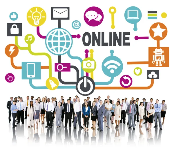 Diverse people and Global Online Communication — Stock Photo, Image