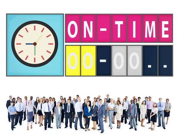 Diverse people and On Time — Stock Photo, Image