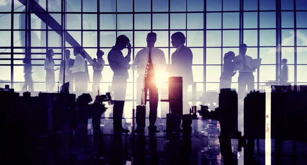 Professional business workers Silhouettes — Stock Photo, Image