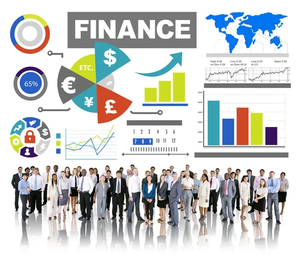 Diverse people and Finance — Stock Photo, Image