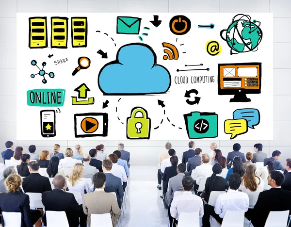 Business People Cloud Computing Seminar — Stock Photo, Image