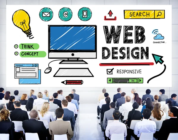Diverse people at seminar about Web Design — Stock Photo, Image