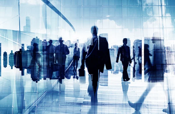 Silhouette of business people — Stock Photo, Image