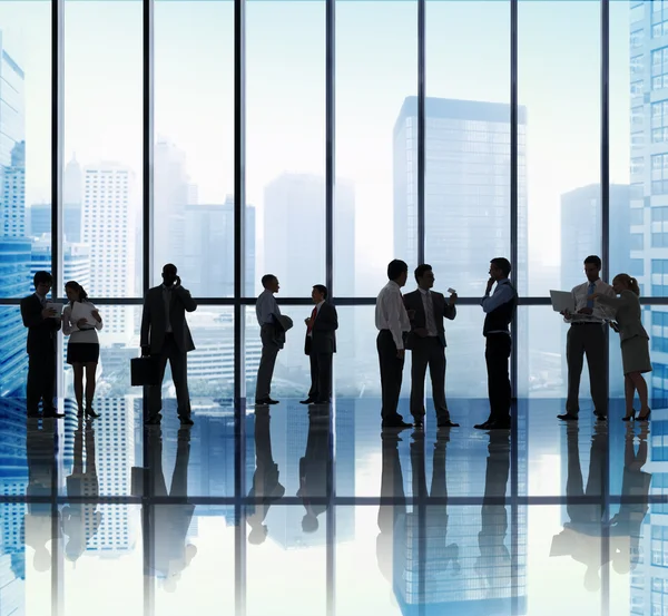 Professional business workers Silhouettes — Stock Photo, Image