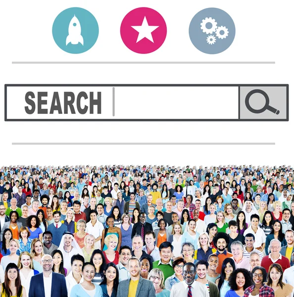 Diverse people and Search Online Concept — Stock Photo, Image