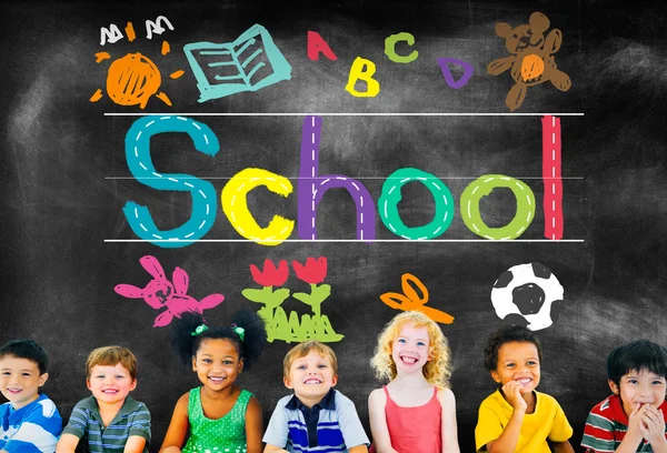 Diversity Children Sitting together — Stock Photo, Image