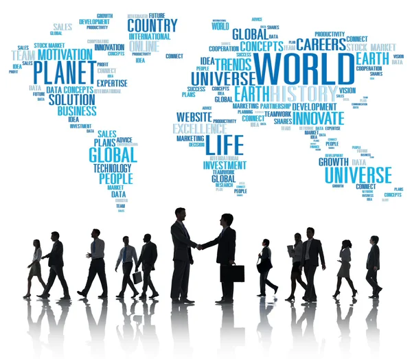 Groep van mensen uit het bedrijfsleven en wereld globalisering Concept — Stockfoto