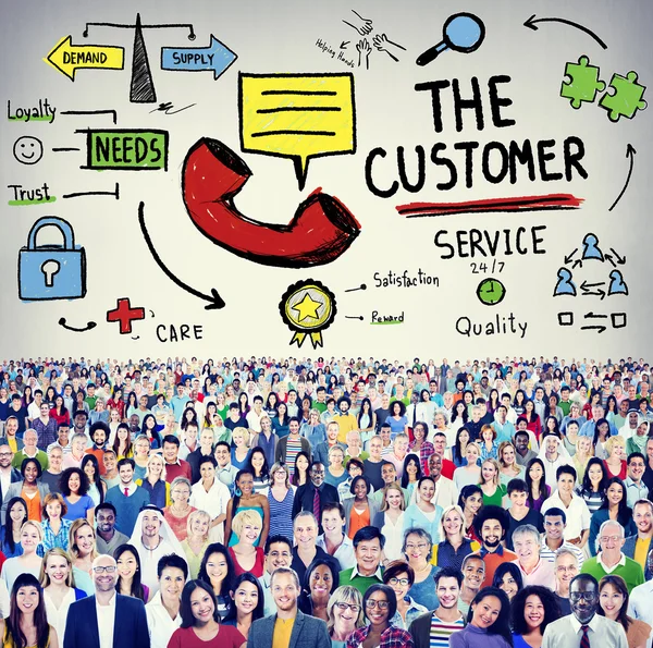 Diverse people and Customer Service — Stock Photo, Image