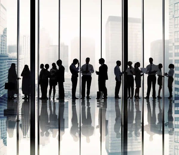 Professional business workers Silhouettes — Stock Photo, Image