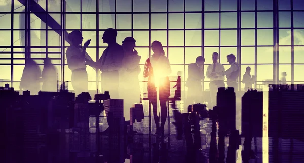 Professional business workers Silhouettes — Stock Photo, Image