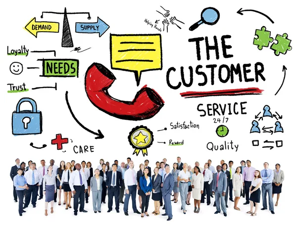 Diverse people and The Customer Service — Stock Photo, Image