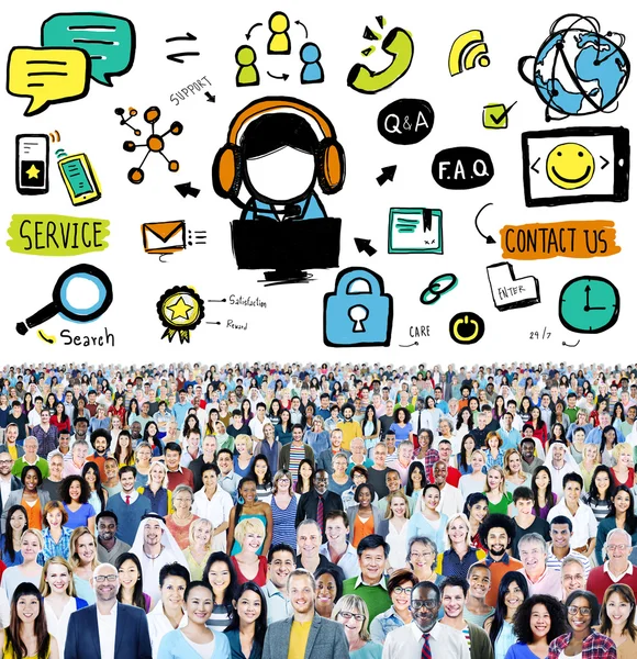 Diversas personas y servicio al cliente — Foto de Stock