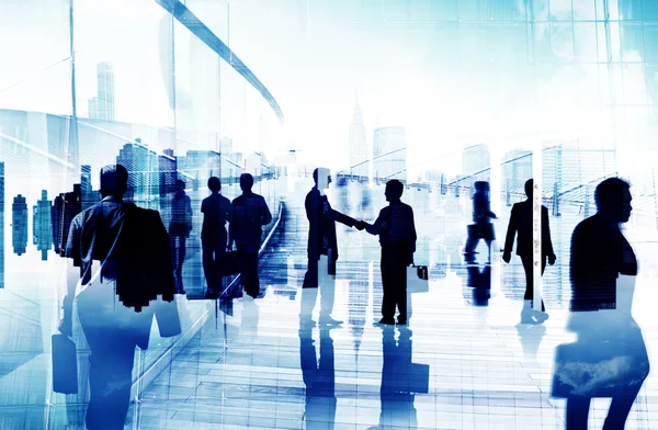 Silhouette of business people — Stock Photo, Image