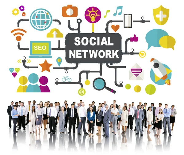 Mensen op seminar over Social Networking — Stockfoto