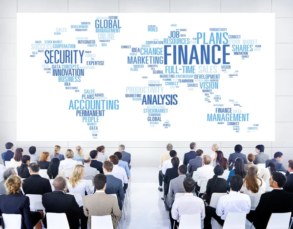 People at seminar about Global Finance — Stock Photo, Image