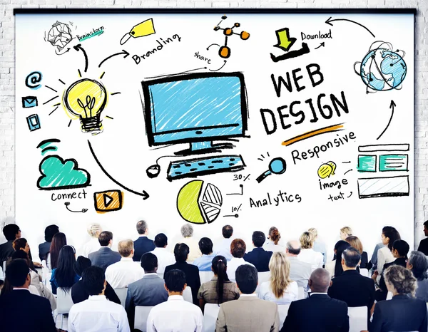 Teilnehmer eines Seminars über Webdesign — Stockfoto