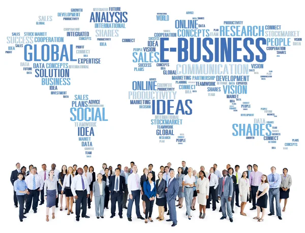 Pessoas Diversas e Conceito de E-Business — Fotografia de Stock