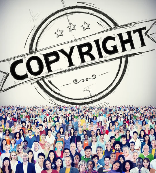Diverse persone e Copyright Concept — Foto Stock