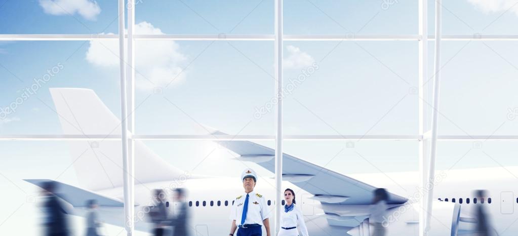 Business People traveling in Airport