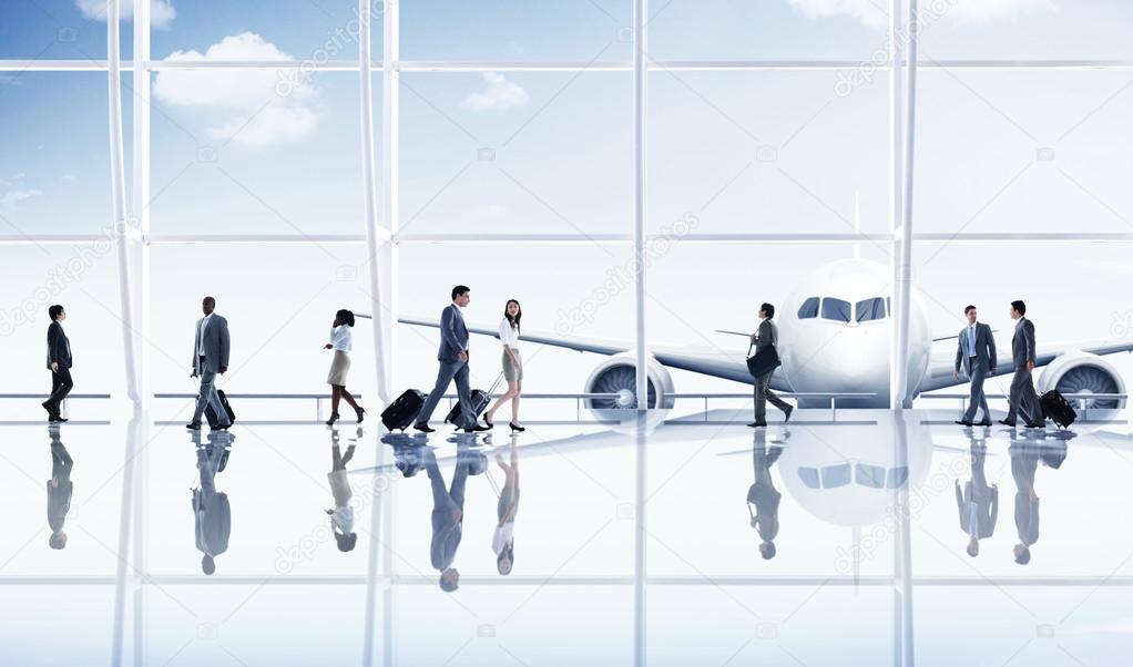 Business People traveling in Airport
