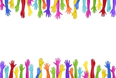 Multicolored Arms Outstretched clipart