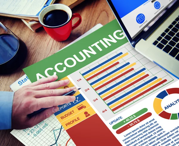 Accounting Businessman Working Calculating Thinking Planning — Stock Photo, Image