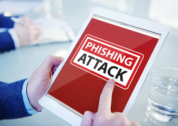 Businessman Phishing Attack Information Digital Devices Concept — Stock Photo, Image