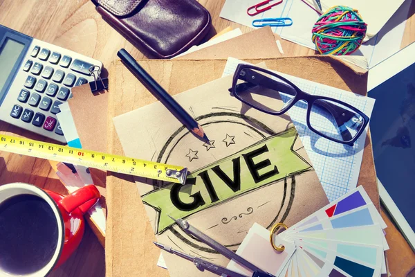 Helpen donatie ondersteuning bieden vrijwilliger concept — Stockfoto