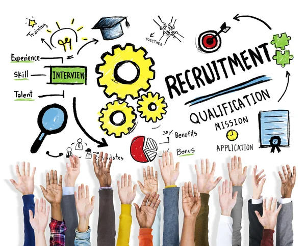 Diversiteit handen en Recruitment zoek mogelijkheid — Stockfoto