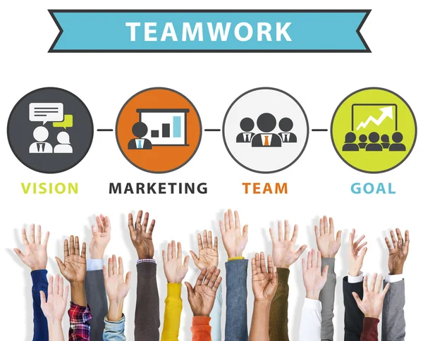 Concetto di Team Vision Marketing Obiettivo Corporate Teamwork — Foto Stock