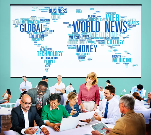 Wereld nieuws globalisering reclame Concept — Stockfoto